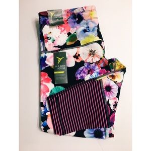 High-waisted Floral Active Wear -Size L